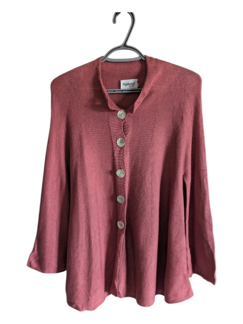 NWOT Pashoot Loose Fitting Lightweight Knit Pima/Modal Blend Muted Burgundy Sz S